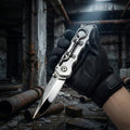 Mechanical Carabiner AUS-10 Full Steel EDC Folding Pocket Knife